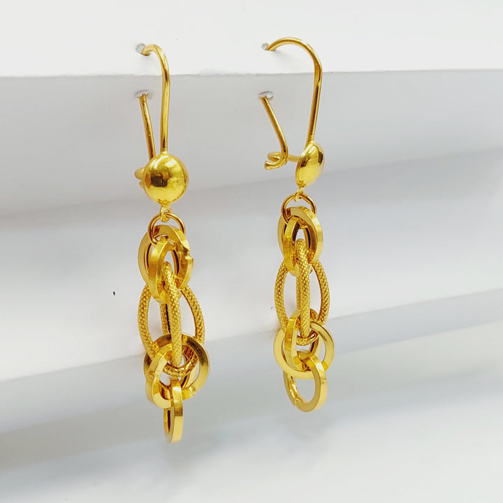 21K Gold Cuban Links Earrings by Saeed Jewelry - Image 1