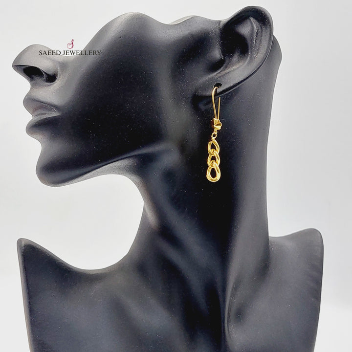 21K Gold Cuban Links Earrings by Saeed Jewelry - Image 2