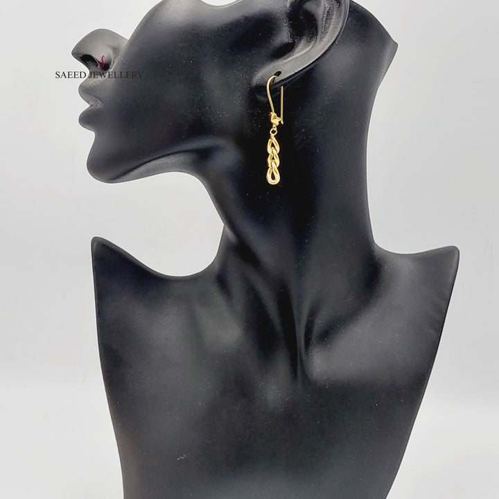 21K Gold Cuban Links Earrings by Saeed Jewelry - Image 3