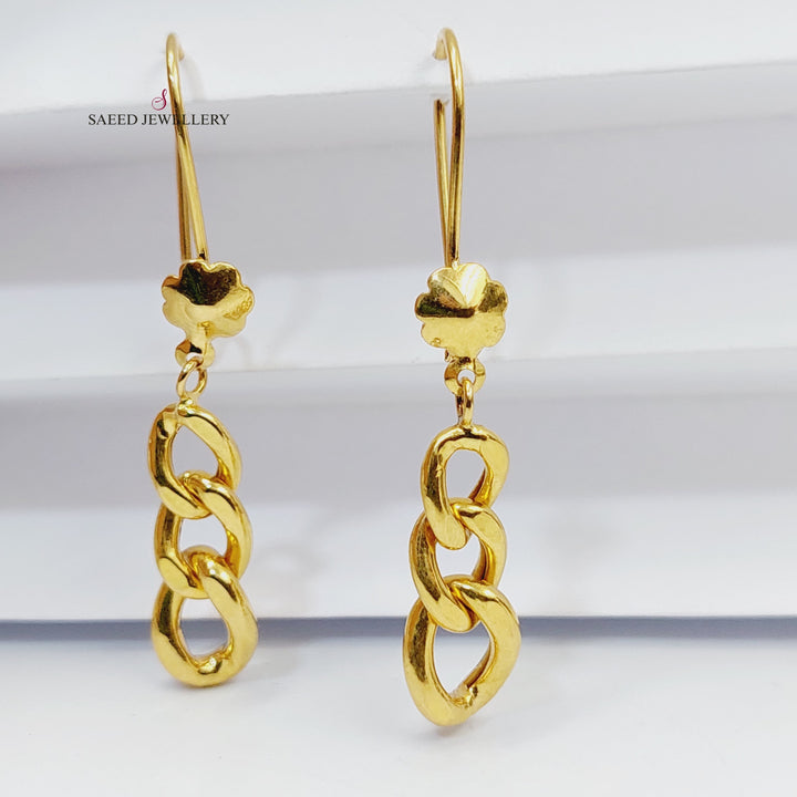 21K Gold Cuban Links Earrings by Saeed Jewelry - Image 5