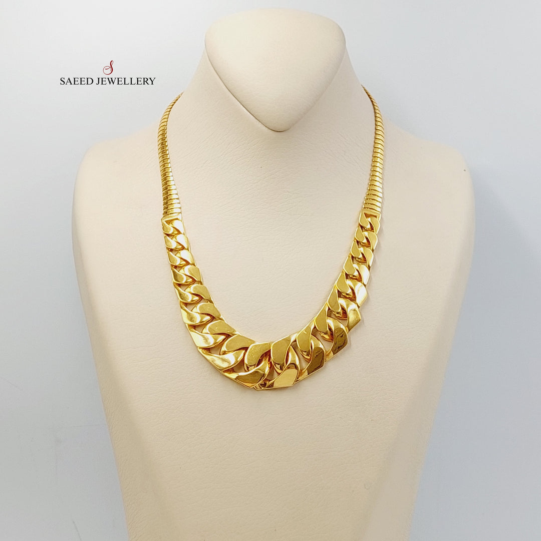 21K Gold Cuban Links Necklace by Saeed Jewelry - Image 3