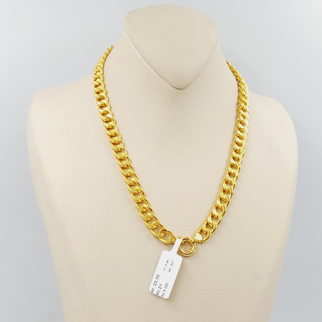 21K Gold Cuban Links Necklace by Saeed Jewelry - Image 3