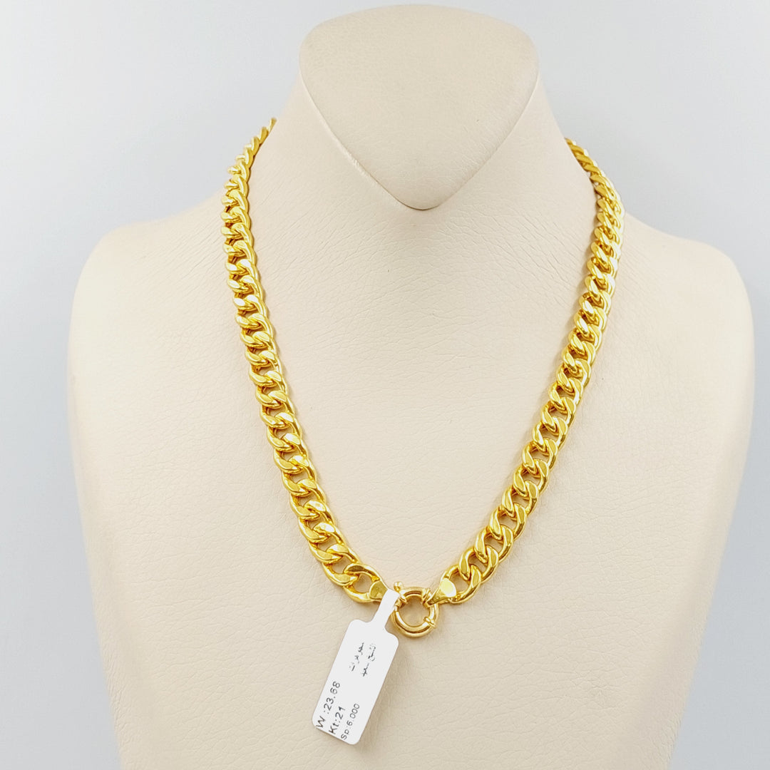 21K Gold Cuban Links Necklace by Saeed Jewelry - Image 4