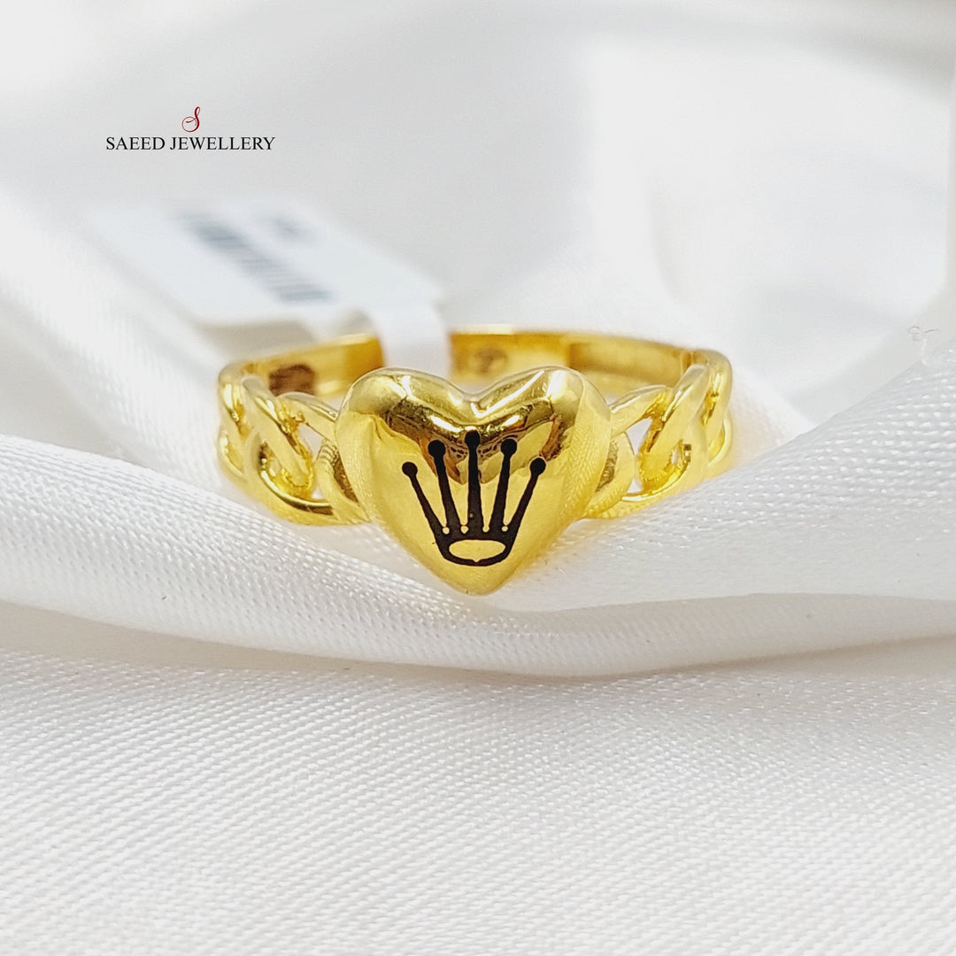 21K Gold Cuban Links Ring by Saeed Jewelry - Image 1