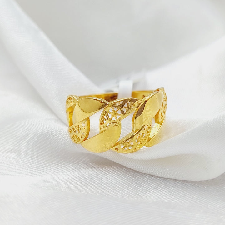 21K Gold Cuban Links Ring by Saeed Jewelry - Image 3