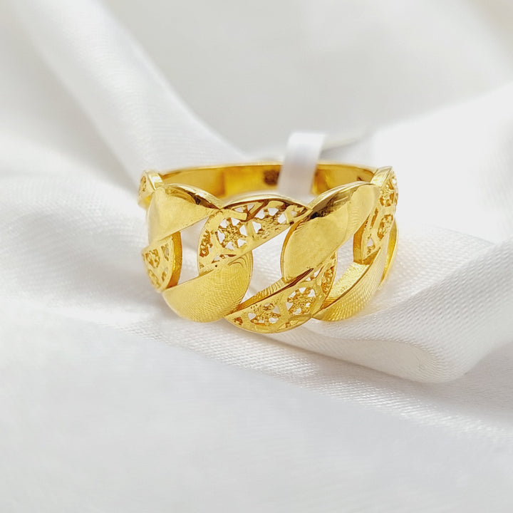 21K Gold Cuban Links Ring by Saeed Jewelry - Image 4