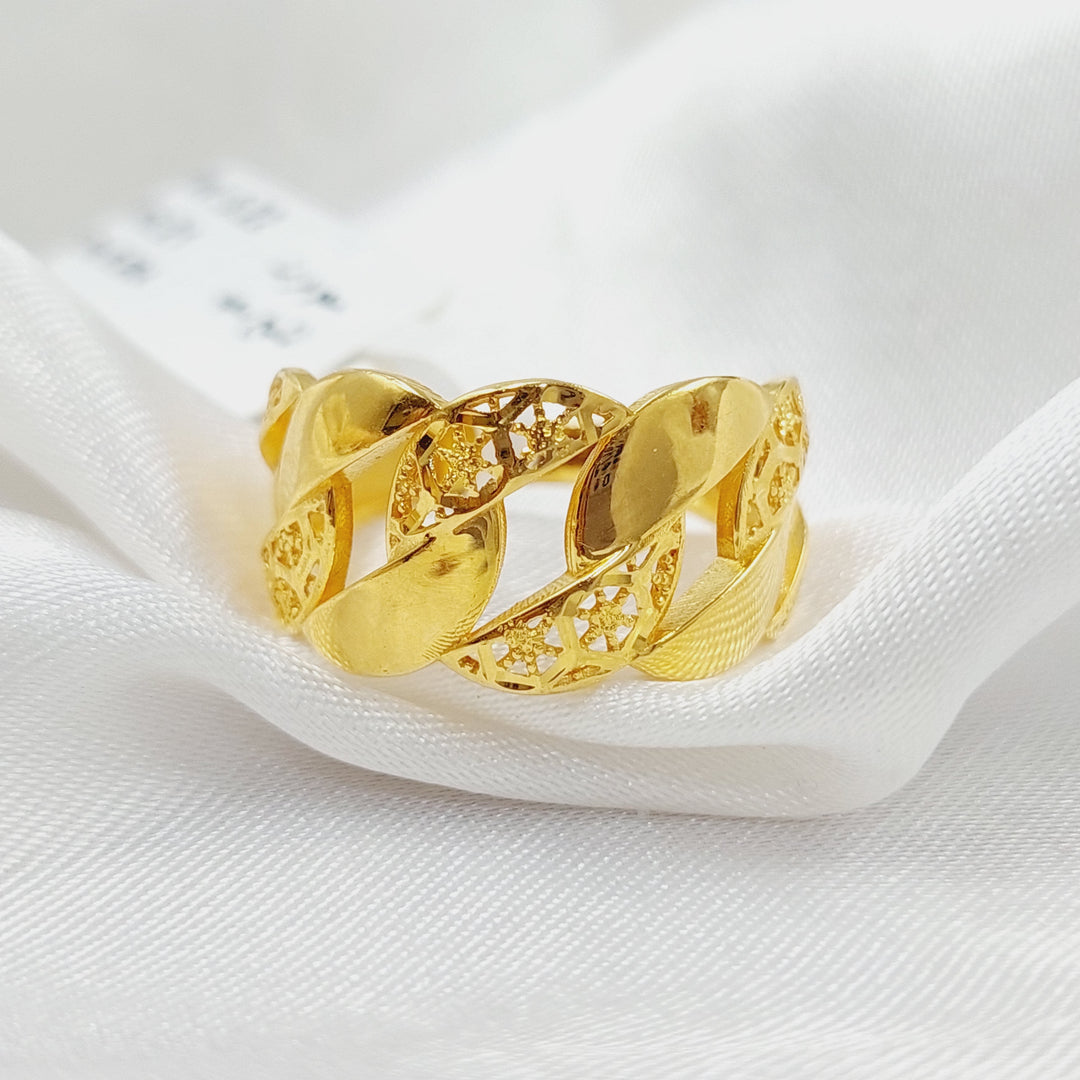 21K Gold Cuban Links Ring by Saeed Jewelry - Image 8