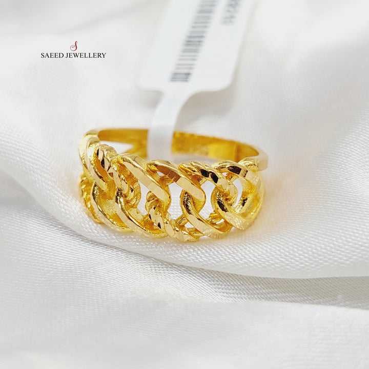 21K Gold Cuban Links Ring by Saeed Jewelry - Image 2