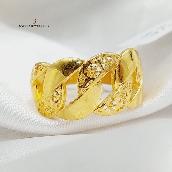 21K Gold Cuban Links Ring by Saeed Jewelry - Image 2