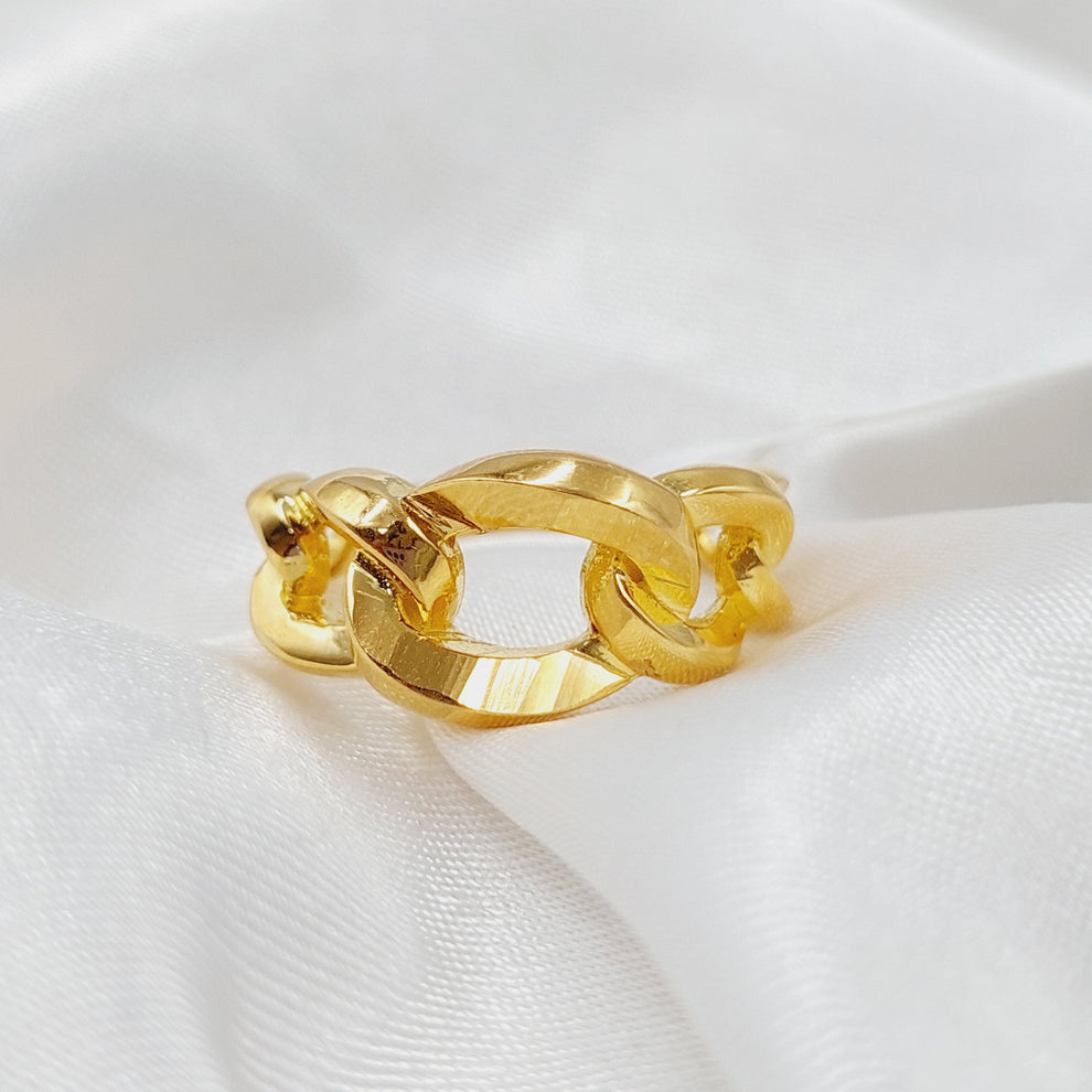 21K Gold Cuban Links Ring by Saeed Jewelry - Image 1