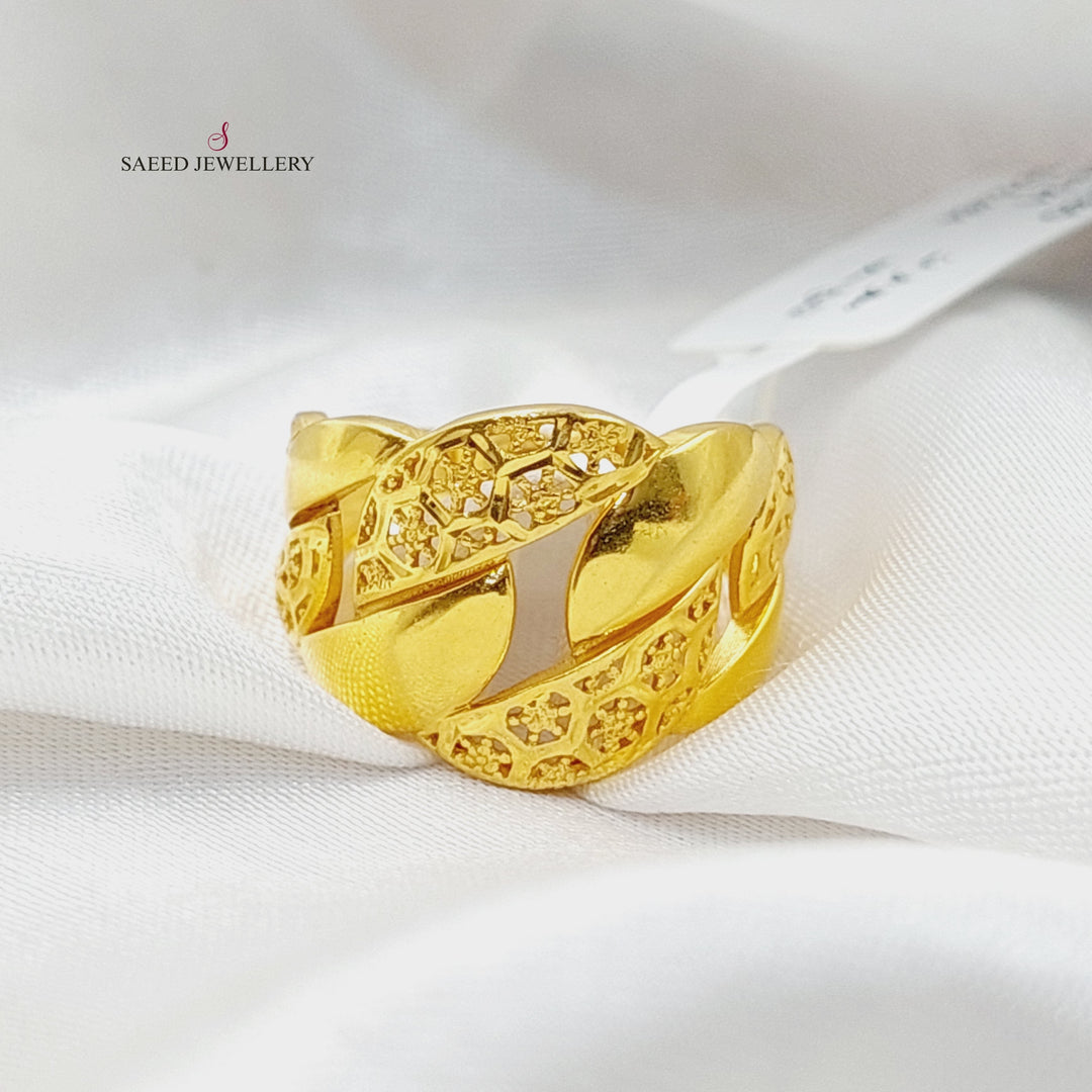 21K Gold Cuban Links Ring by Saeed Jewelry - Image 1