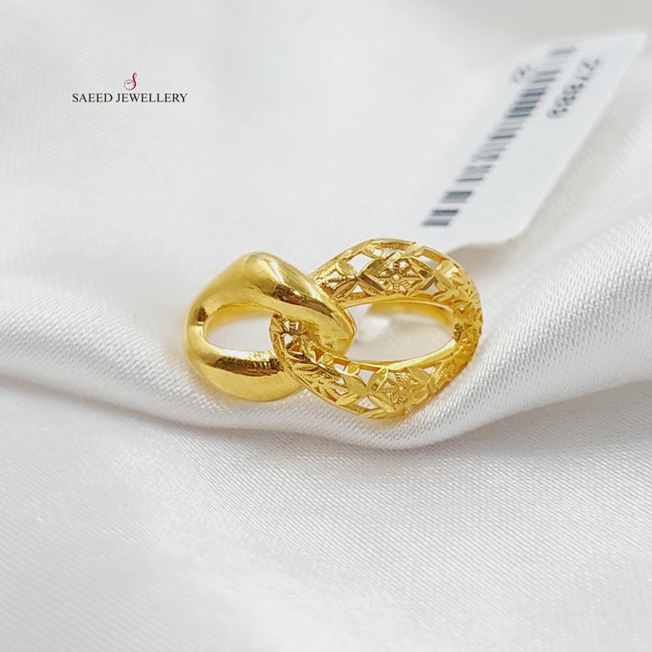 K Gold Cuban Links Ring by Saeed Jewelry - Image 2