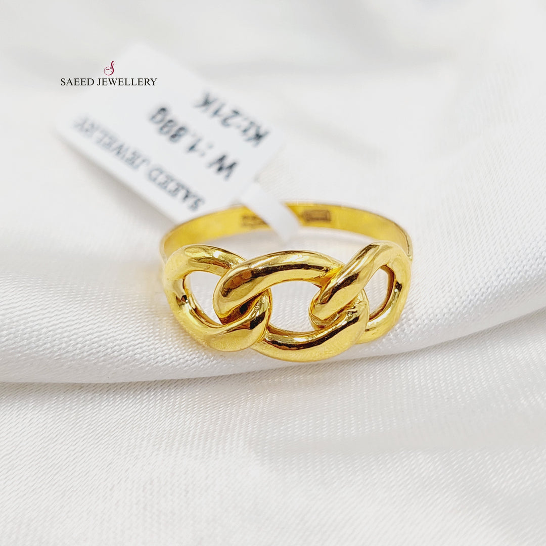 21K Gold Cuban Links Ring by Saeed Jewelry - Image 1