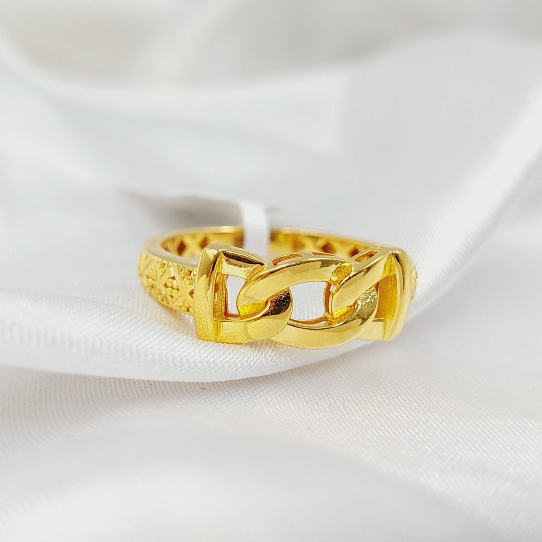 21K Gold Cuban Links Ring by Saeed Jewelry - Image 2