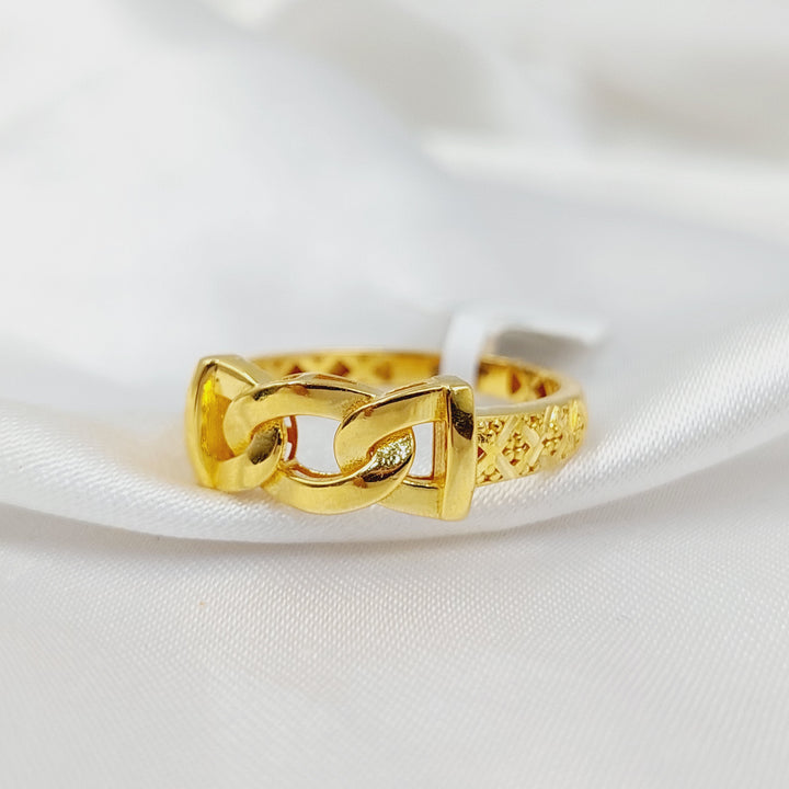 21K Gold Cuban Links Ring by Saeed Jewelry - Image 3