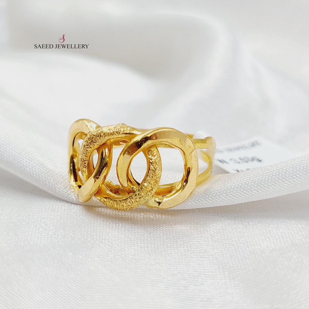 21K Gold Cuban Links Ring by Saeed Jewelry - Image 2