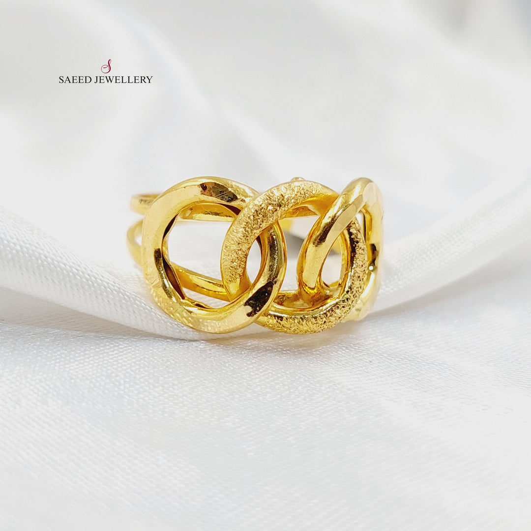 21K Gold Cuban Links Ring by Saeed Jewelry - Image 3