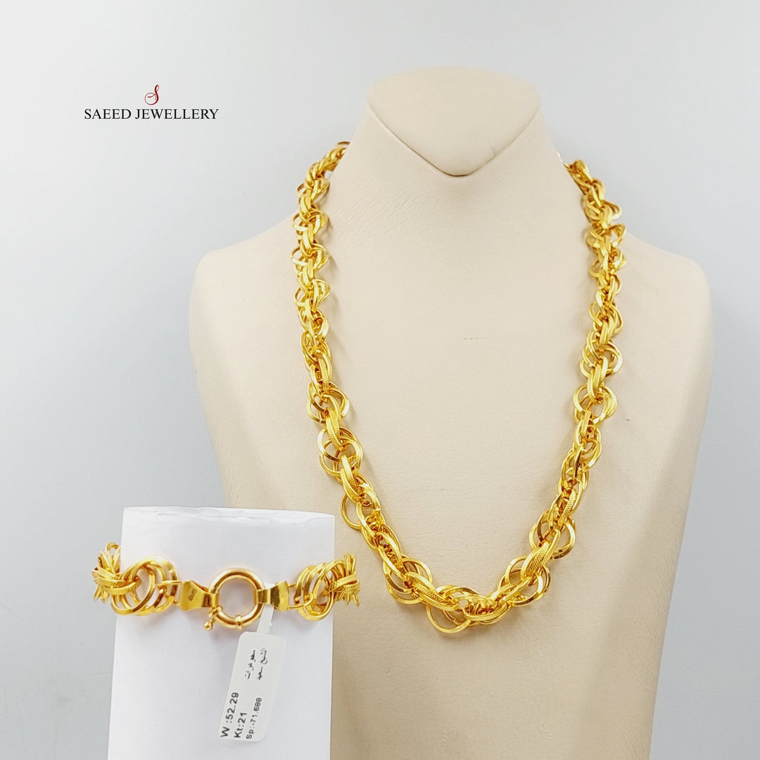 21K Gold Cuban Links Set by Saeed Jewelry - Image 5