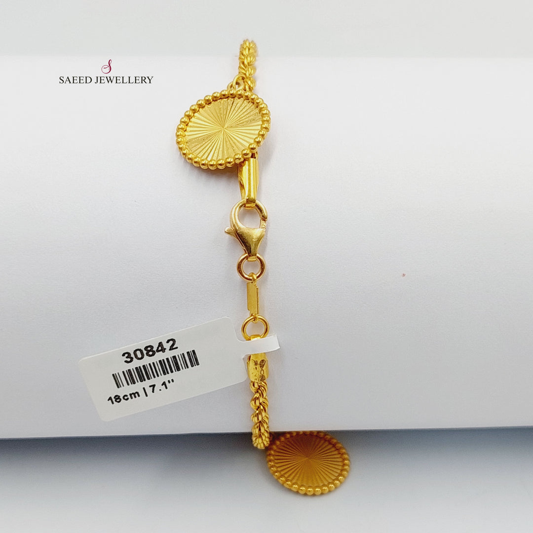 21K Gold Dandash Bracelet by Saeed Jewelry - Image 4