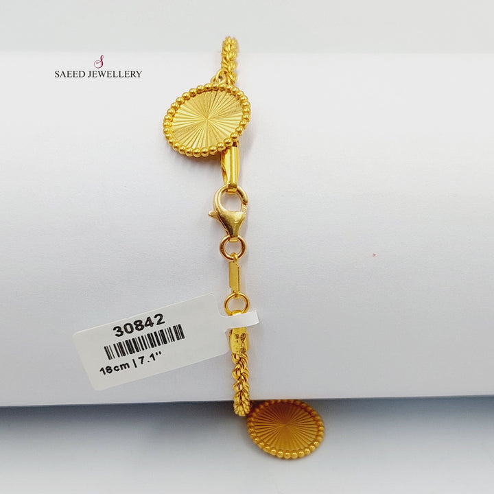 21K Gold Dandash Bracelet by Saeed Jewelry - Image 3