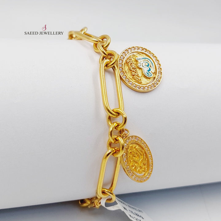 21K Gold Dandash Bracelet by Saeed Jewelry - Image 4