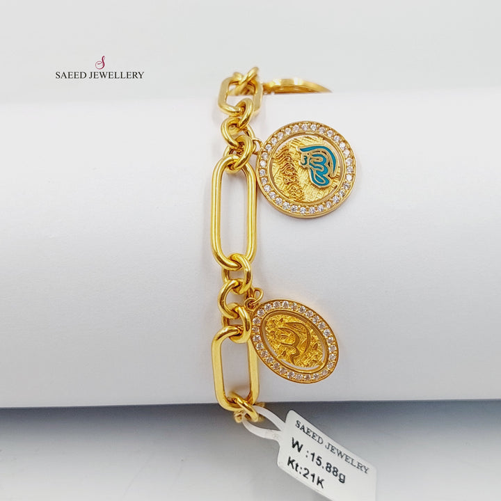 21K Gold Dandash Bracelet by Saeed Jewelry - Image 1