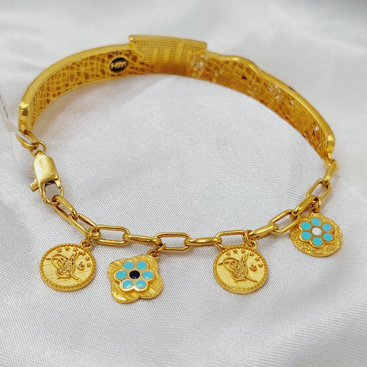 21K Gold Dandash Islamic Bracelet by Saeed Jewelry - Image 3