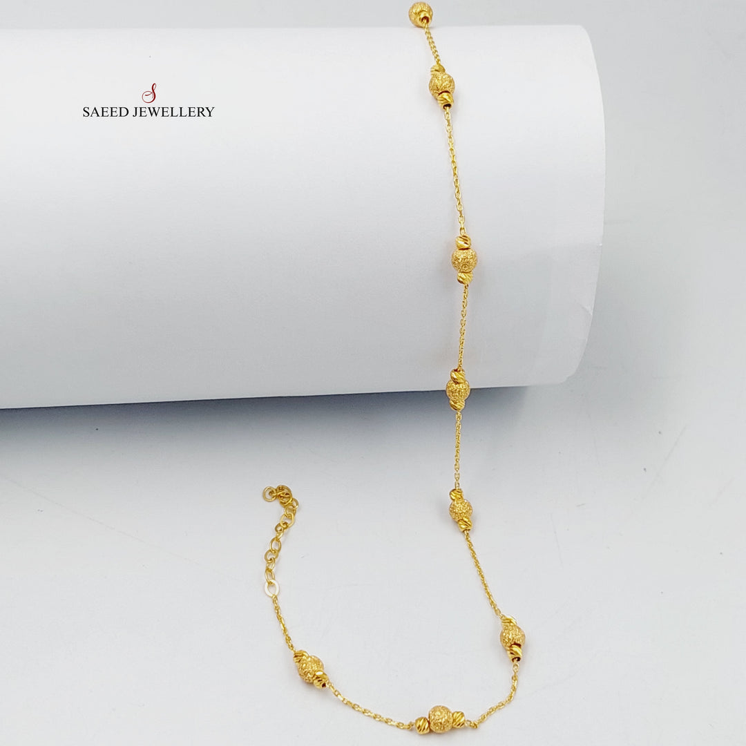 21K Gold Deluxe Balls Anklet by Saeed Jewelry - Image 1