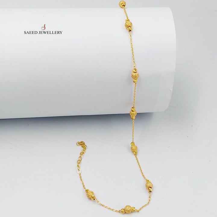 21K Gold Deluxe Balls Anklet by Saeed Jewelry - Image 1