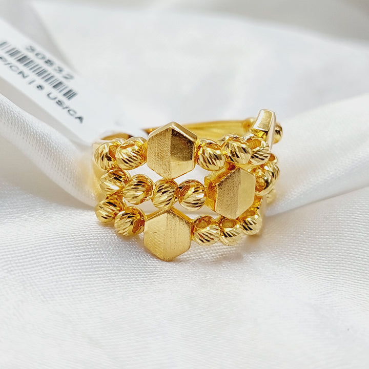 21K Gold Deluxe Balls Ring by Saeed Jewelry - Image 4