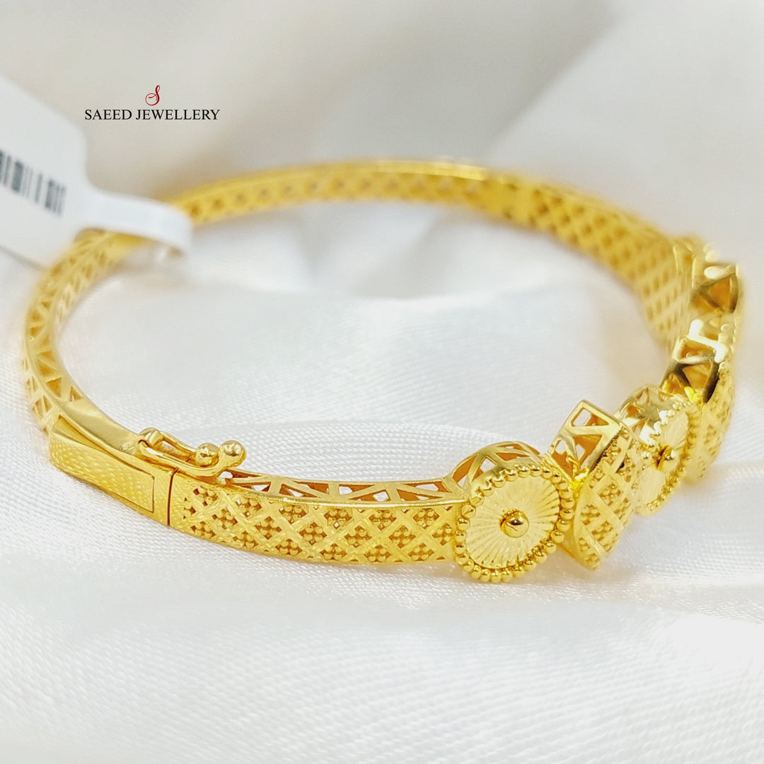 21K Gold Deluxe Bangle Bracelet by Saeed Jewelry - Image 2