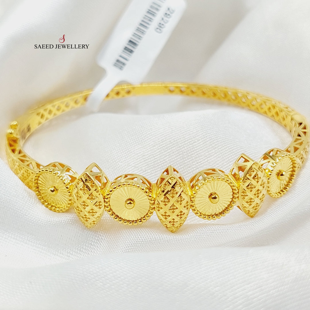 21K Gold Deluxe Bangle Bracelet by Saeed Jewelry - Image 3