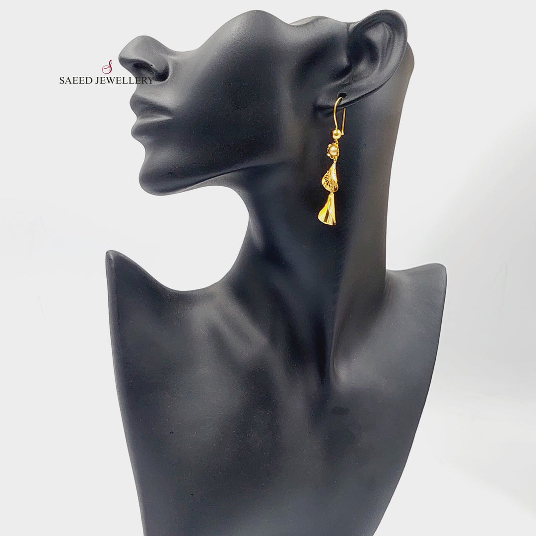 21K Gold Deluxe Bell Earrings by Saeed Jewelry - Image 4