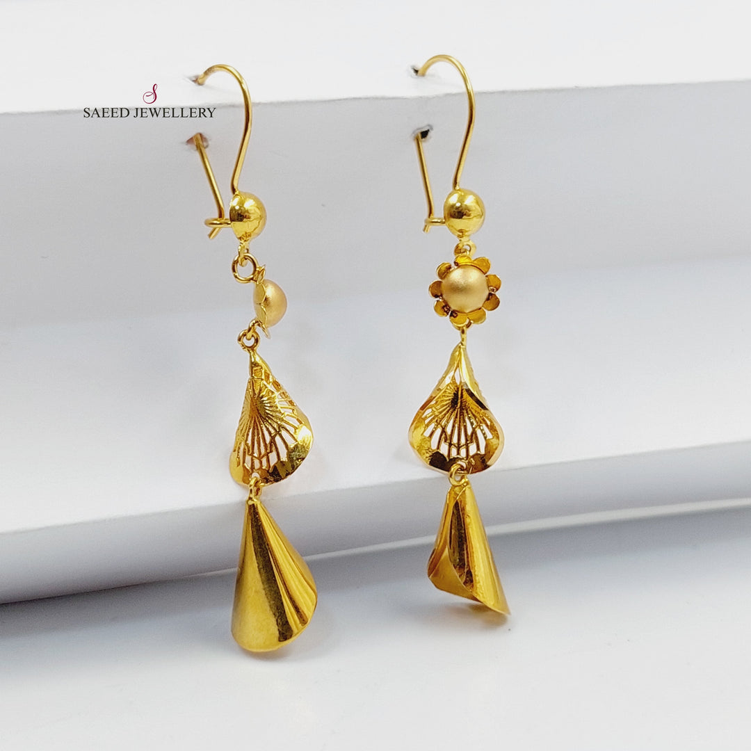 21K Gold Deluxe Bell Earrings by Saeed Jewelry - Image 5