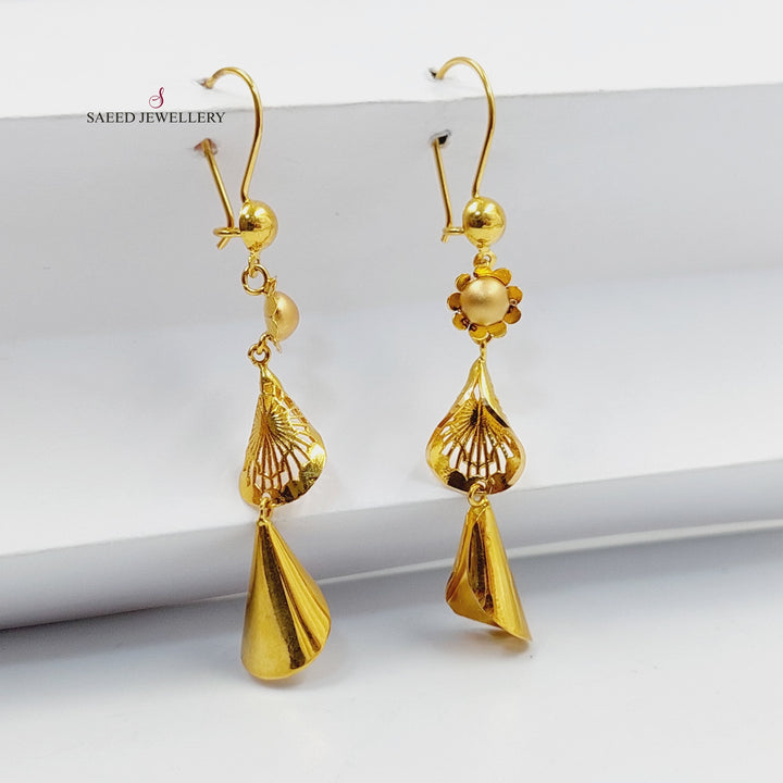 21K Gold Deluxe Bell Earrings by Saeed Jewelry - Image 5