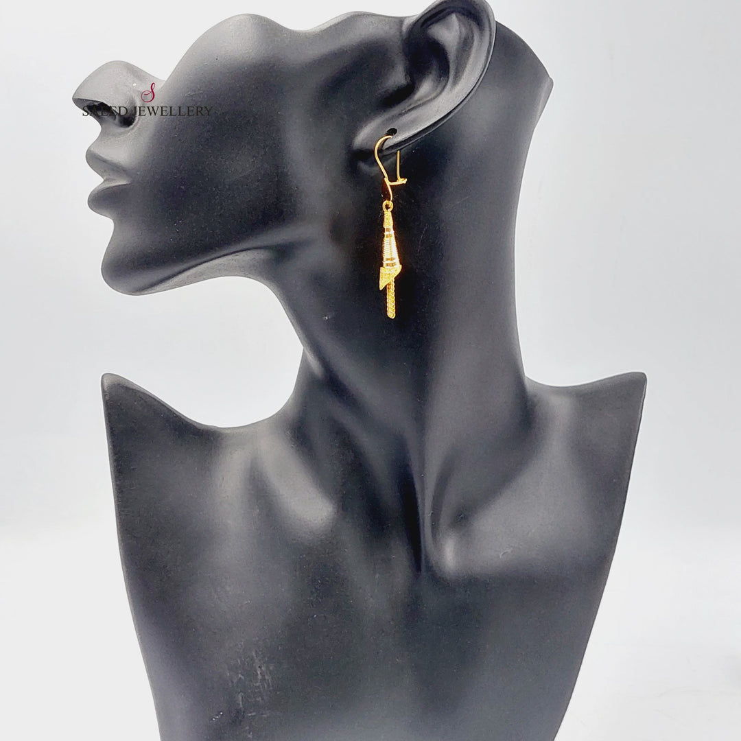 21K Gold Deluxe Bell Earrings by Saeed Jewelry - Image 2