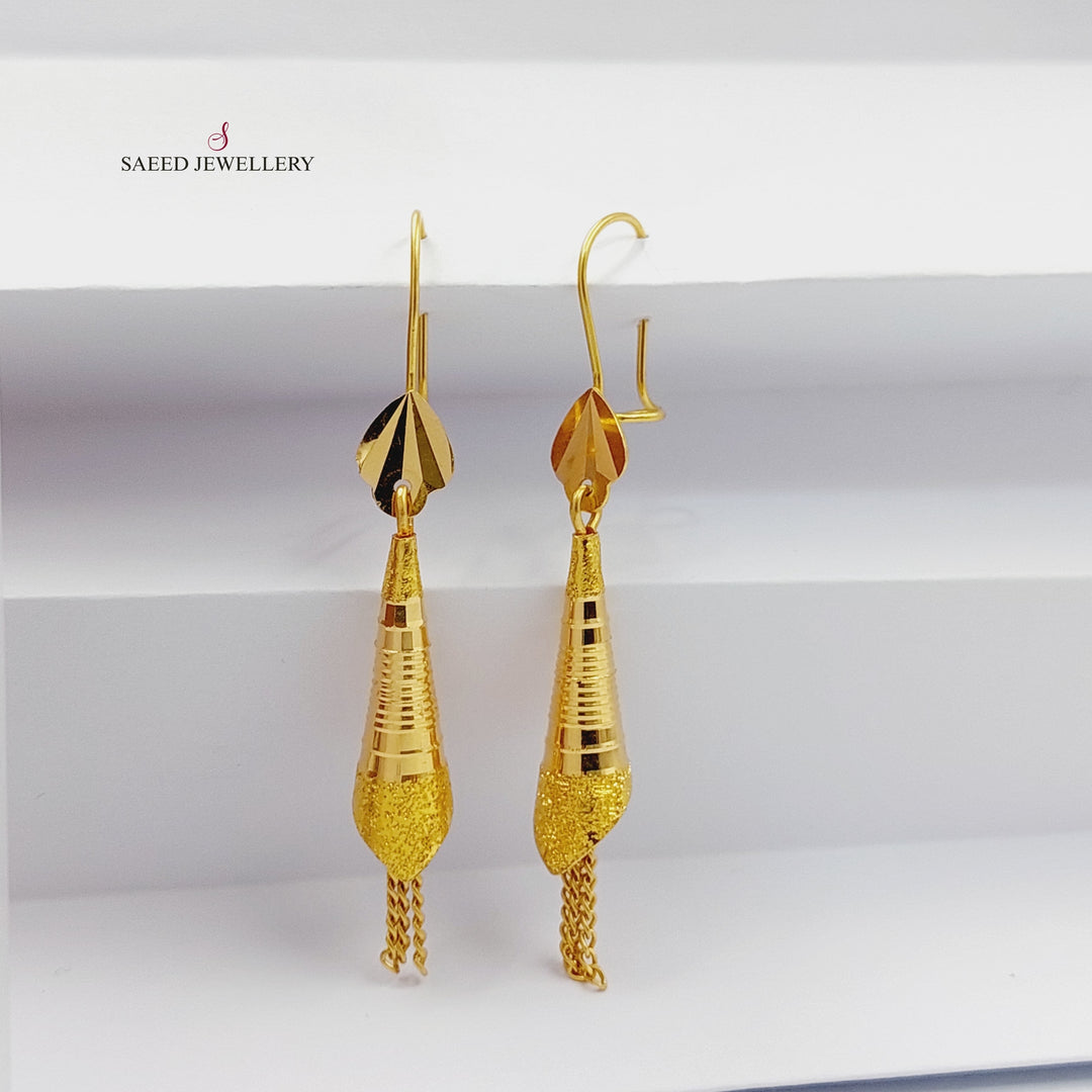 21K Gold Deluxe Bell Earrings by Saeed Jewelry - Image 5