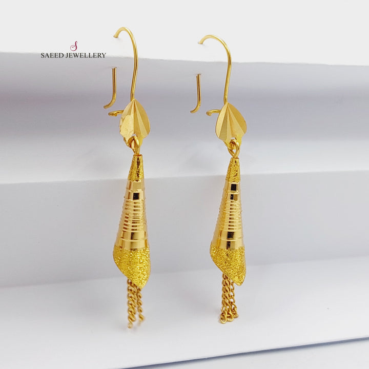 21K Gold Deluxe Bell Earrings by Saeed Jewelry - Image 1