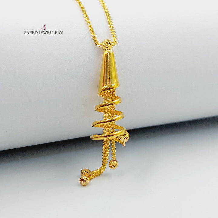 21K Gold Deluxe Bell Necklace by Saeed Jewelry - Image 2