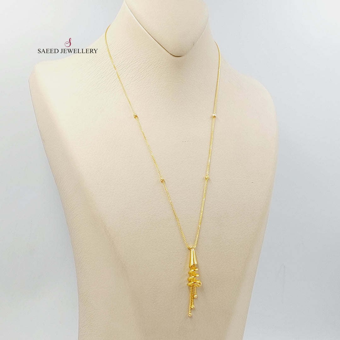 21K Gold Deluxe Bell Necklace by Saeed Jewelry - Image 4