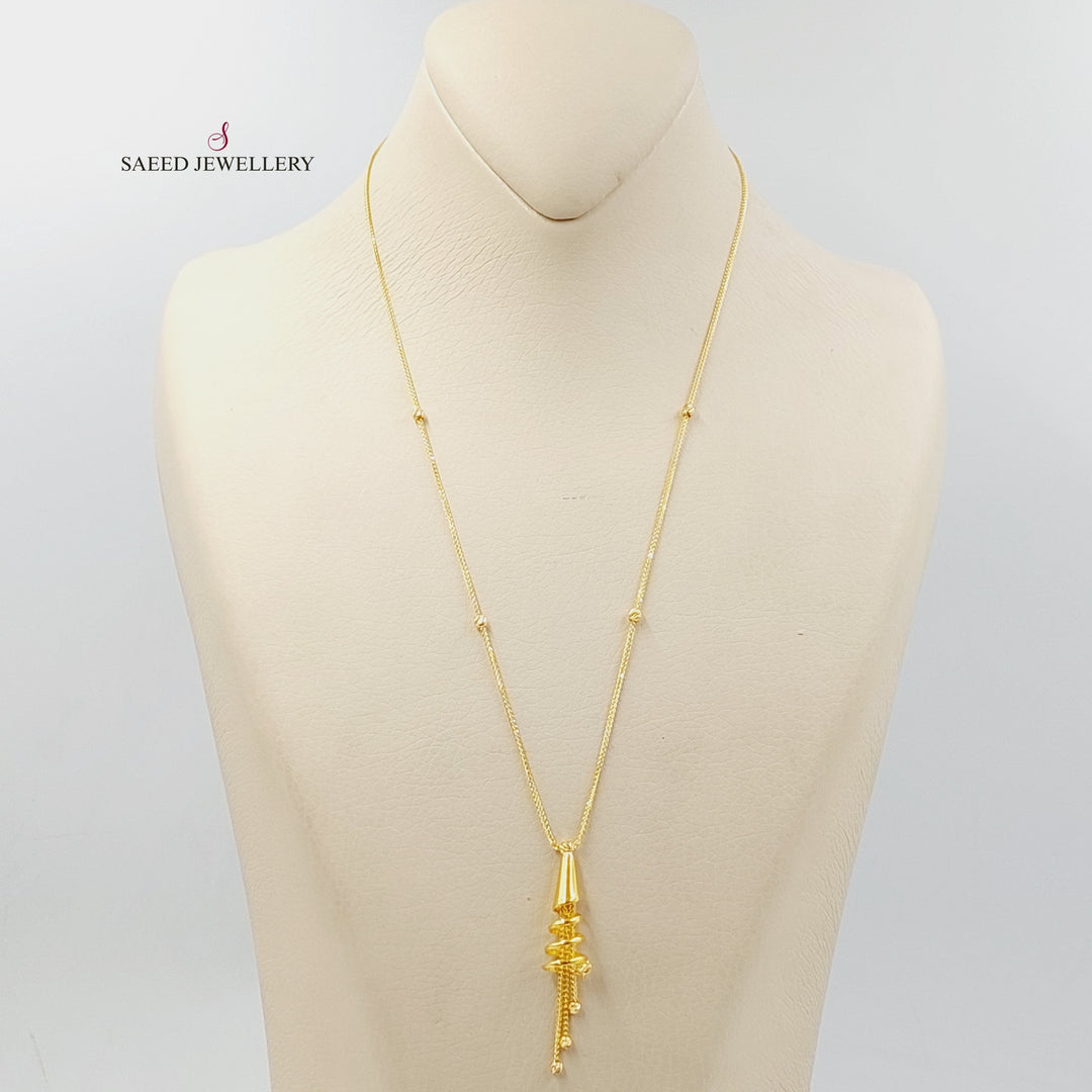 21K Gold Deluxe Bell Necklace by Saeed Jewelry - Image 1