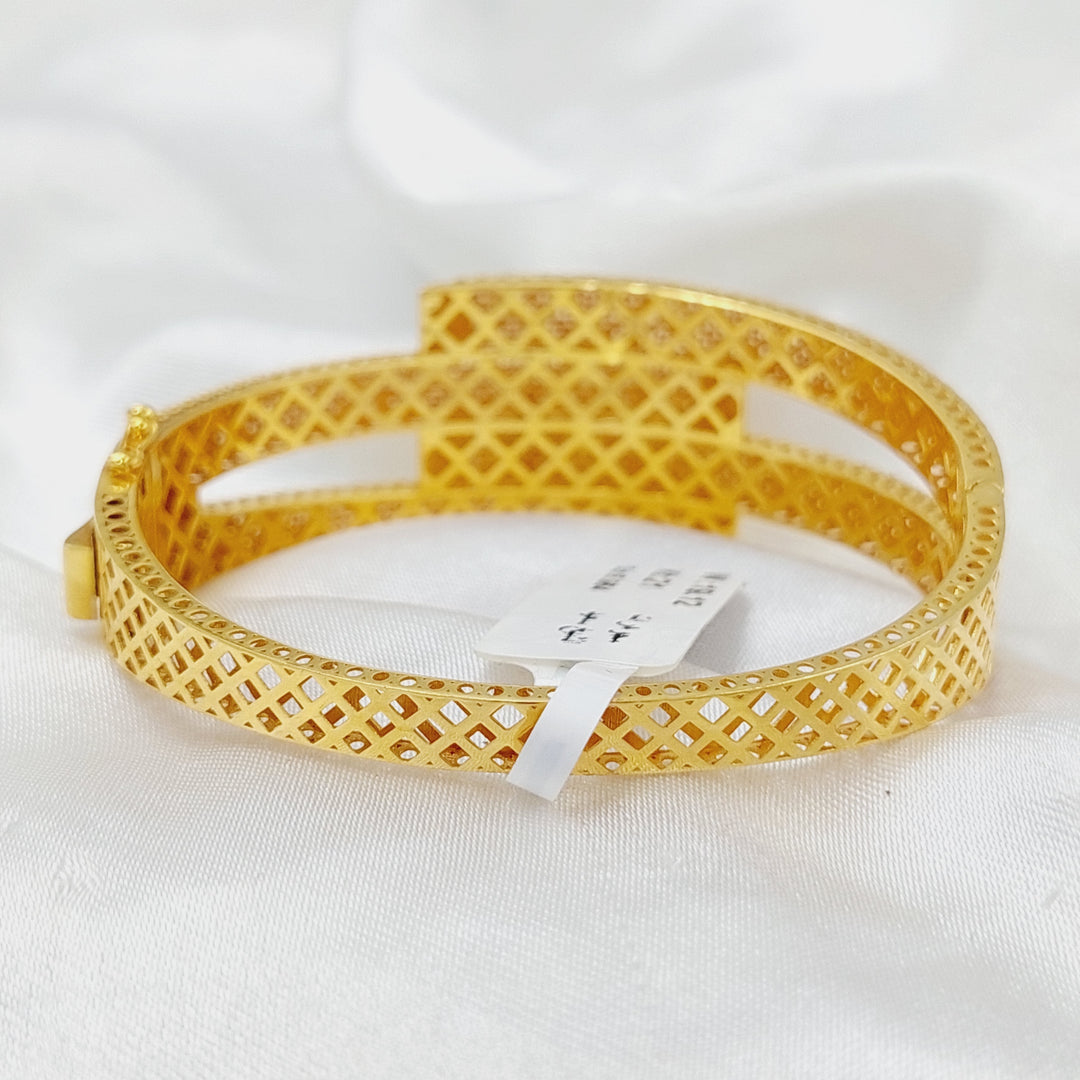 21K Gold Deluxe Belt Bangle Bracelet by Saeed Jewelry - Image 2