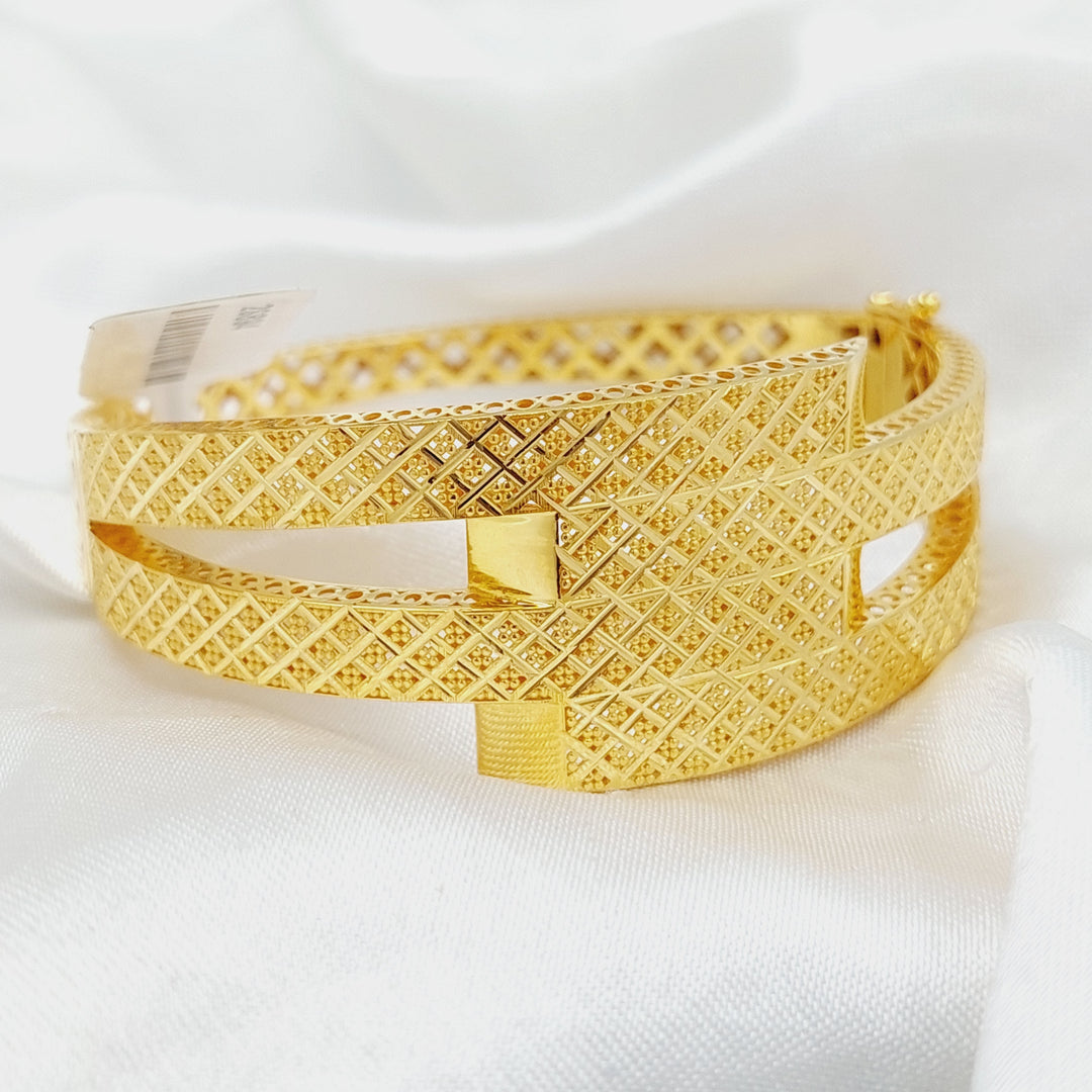 21K Gold Deluxe Belt Bangle Bracelet by Saeed Jewelry - Image 3