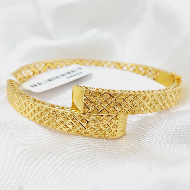 21K Gold Deluxe Belt Bangle Bracelet by Saeed Jewelry - Image 4