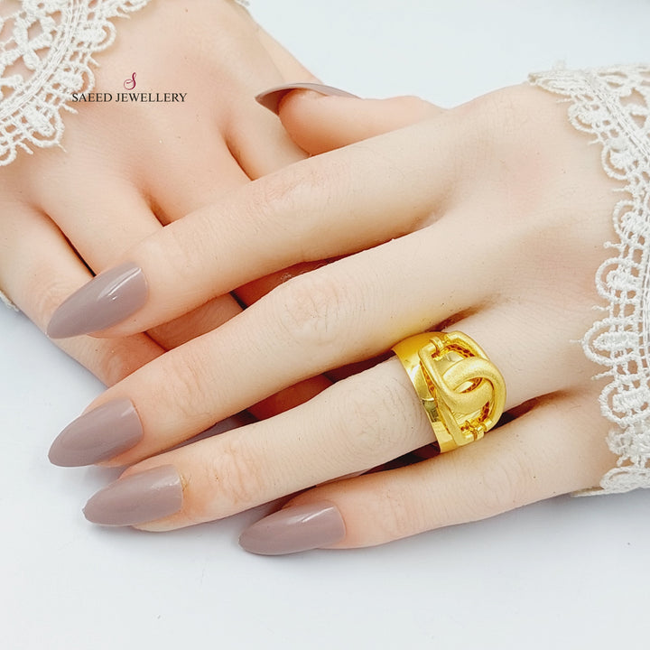 21K Gold Deluxe Belt Ring by Saeed Jewelry - Image 2