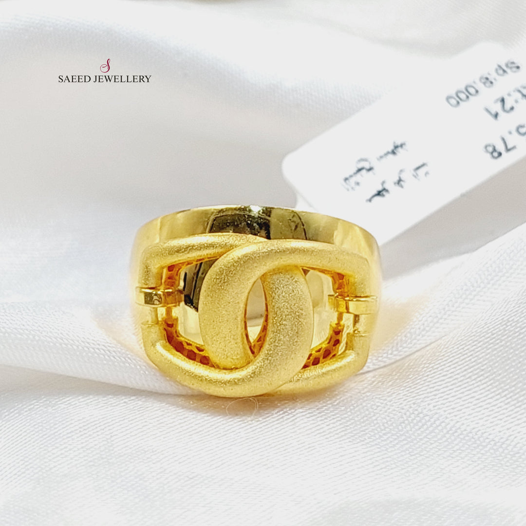 21K Gold Deluxe Belt Ring by Saeed Jewelry - Image 3