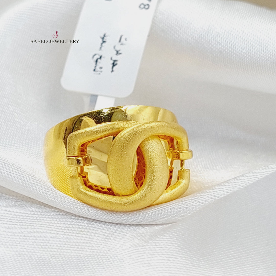 21K Gold Deluxe Belt Ring by Saeed Jewelry - Image 1