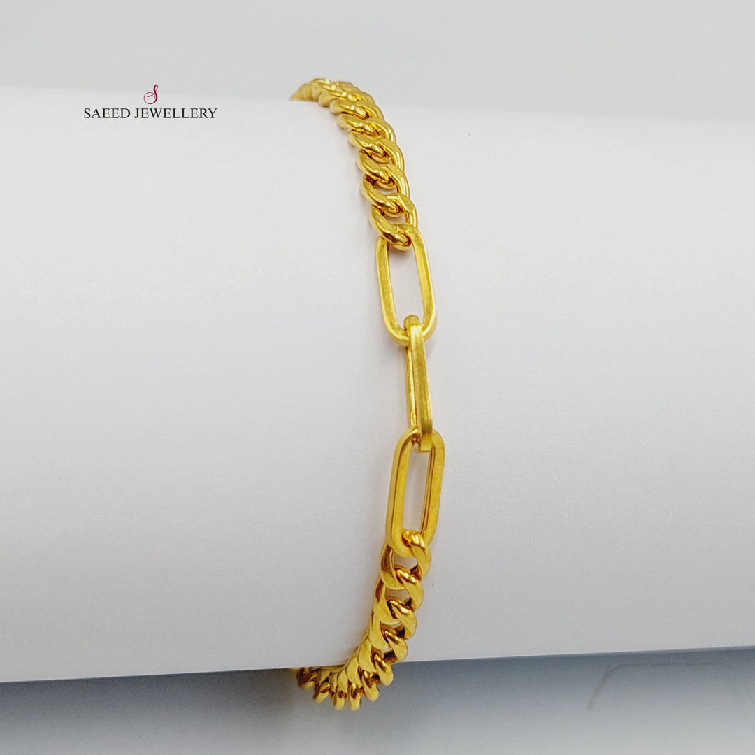 21K Gold Deluxe Cuban Links Bracelet by Saeed Jewelry - Image 4