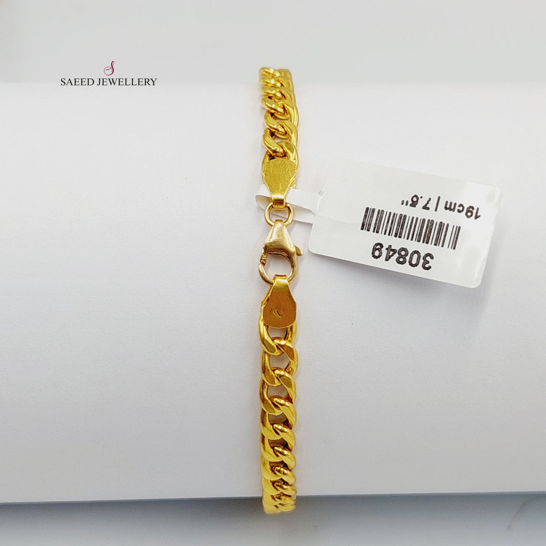 21K Gold Deluxe Cuban Links Bracelet by Saeed Jewelry - Image 5