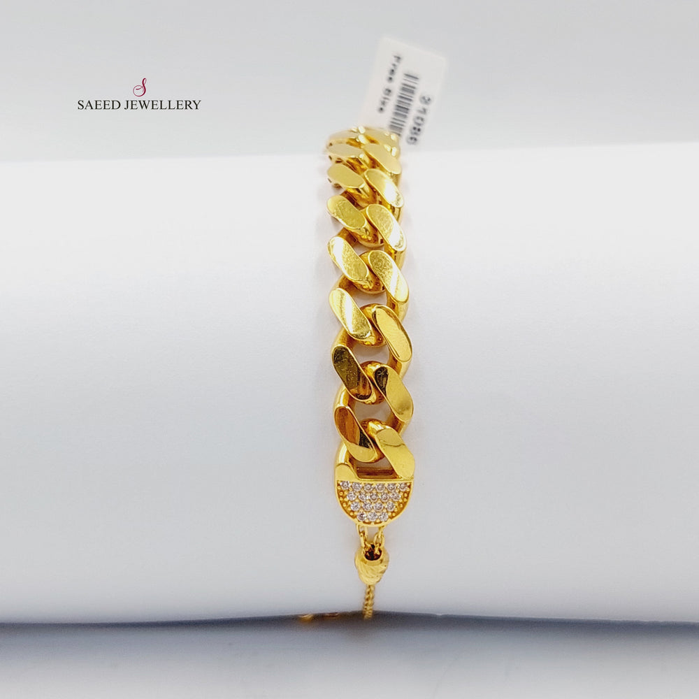 21K Gold Deluxe Cuban Links Bracelet by Saeed Jewelry - Image 2